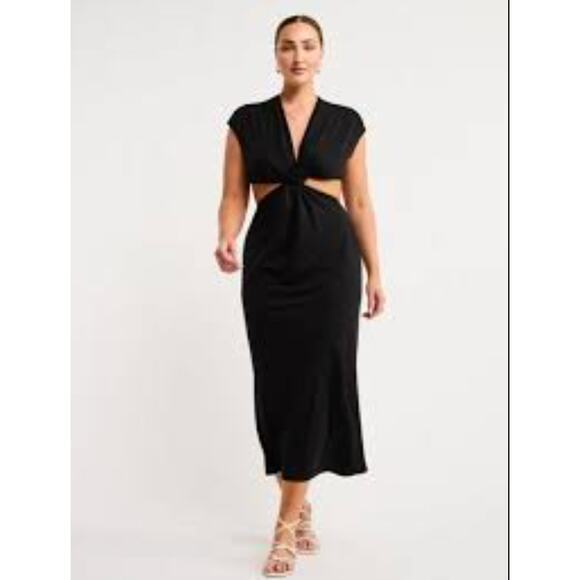 New! Eloquii tie front cut out front and back dress with‎ side slit, size 22/24 - Picture 1 of 14